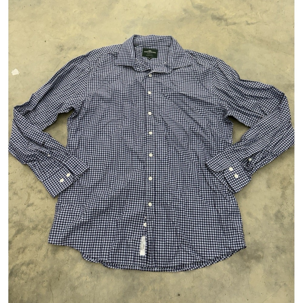 Rodd & Gunn Shirt Men XL Snow 100% Cotton Woven Gingham Check Oxford Sports Fit